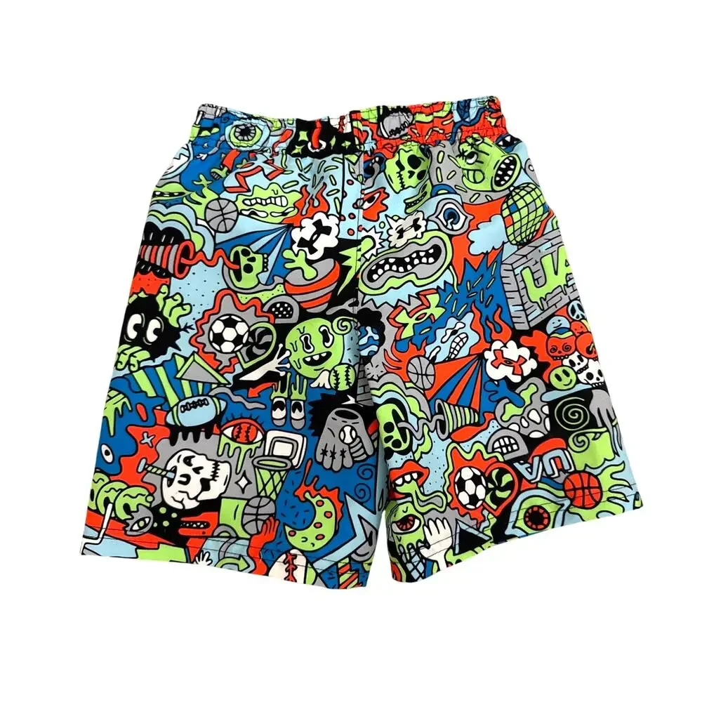 NWT Under Armour Bathing Suit Neon Mesh Lined Swim Trunks Size Youth 5 NWT